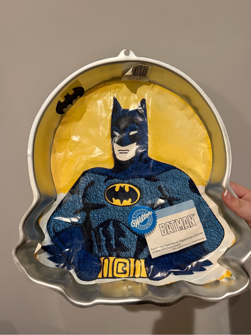 Wilton Batman Cake Pan in Blue and Yellow